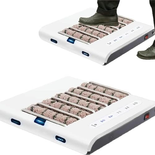 Machine Intelligente de Nettoyage de Semelles de Chaussures, Brosse à Chaussures entrée Rechargeable avec Aspiration de 1000 Pa et Vitesse de 260 TR/Min, Friction Haute fréquence 20 Fois/S, pour s