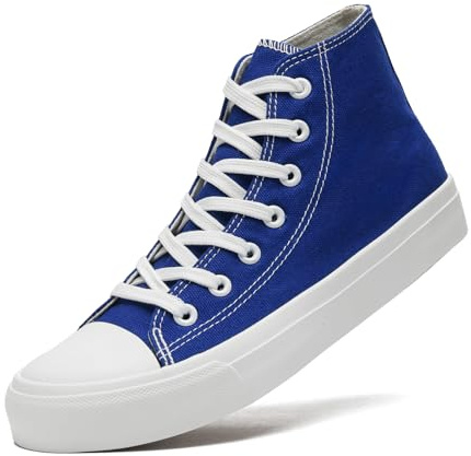 sharllen Ladies Canvas Shoes Women, Mens High Top Trainers Lace up Pumps