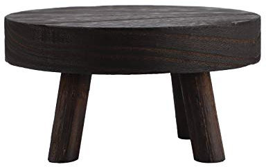 Generisch Runder erhöhter Holzhocker-Ausstellungsständer, Vintage-Holzpflanzenständer Topfpflanzenständer, moderner dekorativer Blumentopf-Pflanzgefäßhalter für den Hausbalkongarten(#1)