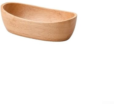 Hasaller Boat Shaped Bowl Wooden Decorative Salad Serving Bowl Oval Wooden Tray Salad Bowls for Keys Jewelry Cosmetics(15x8x4.5cm)