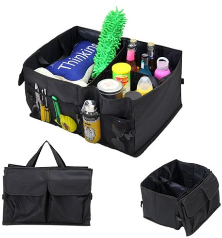 GCFTIFF Organizer per auto, per bagagliaio, accessorio da campeggio, 52 l, con grande spazio, universale, pieghevole, robusto accessorio per auto