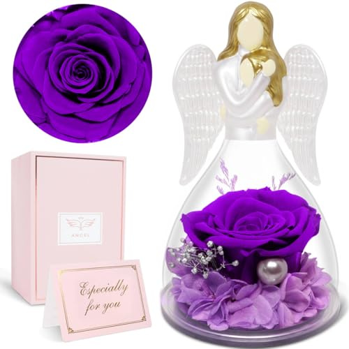 Yamonic Geschenke für Mama, Ewige Rose im Glas Mama Figur, Muttertagsgeschenke für Mama,Geburtstagsgeschenk für Mama,Geschenke für Töchter, Ewige Blume zum Muttertag,Mutter Geschenk