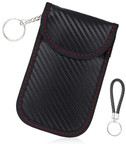 1 Pezzo Portatile Segnale di Blocco Faraday Borsa, Anti RFID Chiave dell'Auto, Protezione Antifurto Antipirateria Telecomando Veicolo Nero, Avce 1