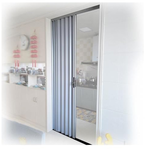 Generisch Aluminium-Raumteiler, Schiebetür im Akkordeon-Stil, mit Schloss, Universal-Tür für Küche/Schlafzimmer/Waschküche, 75 x 220 cm, 180, 200, 220, 240 cm hoch, Falttür