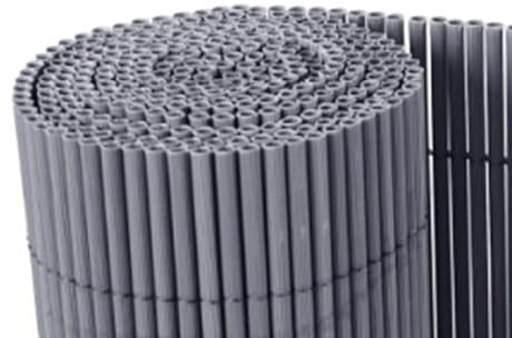 Mugar- Cañizo de PVC imitación a Mimbre de PVC de 1.600gr/m2- Mimbre Artificial- 5 MODELOS (Gris, 1x3 metros)