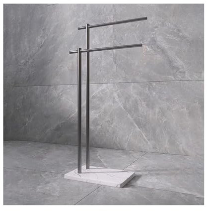 Handtuchhalter Stehend Bad Handtuchhalter Stand Handtuchhalter Licht Luxus Kreative Marmor Badewanne Badezimmer Lagerung Handtuch Bar Trockenständer für Handtücher(Gray+White)
