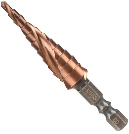 Step Drill Bit for Metal 3-13mm Metric Size M35 Cobalt Step Cone Drill Bits for Hard High Speed Steel 6.35mm Hex Shank Cutting Tool for Hard Metal Stainless Aluminium Wood Plastic and DIY Projects