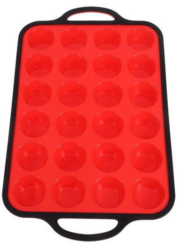 BESTYASH Teglia in Silicone Per Mini Muffin Stampo Da Cucina Antiaderente Per Muffin Cupcake e Mini Cheesecake Telaio Rinforzato in Metallo