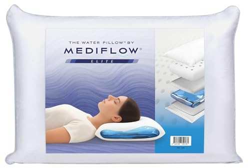Mediflow Wasserkissen - Elite Collection Memory Foam Kissen Orthopädisches Kopfkissen Verstellbares Wasserkissen zum Schlafen (50 x 70 cm)