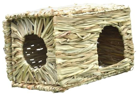 Toyvian Natur Schilfgras Hamsterversteck Kleintierkäfig Katzenhaus Kaninchenkäfig Haustiernest Für Kleine Haustiere Als Rückzugsort
