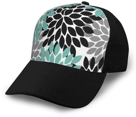 GSGCSBYMLG Dahlia Casquette de baseball avec imprimé floral Style décontracté Noir