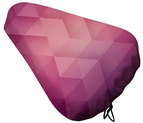 Treer Fahrradsattel Abdeckung Wasserdicht, Bunte Geometrie Fahrrad Satteldecke Regenschutz Sattelabdeckung Sattelbezug Leicht Sattelüberzug für Meisten Fahrräder (Rosa,2PC)