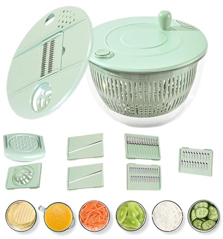 Yhsioaklo Salad Spinner with Cutter – Dryer Grater Vegetable Cutter,Multifunctional Colander Dryer Grater Bowl for Washing | Vegetable Food Preparation Fruit Ginger
