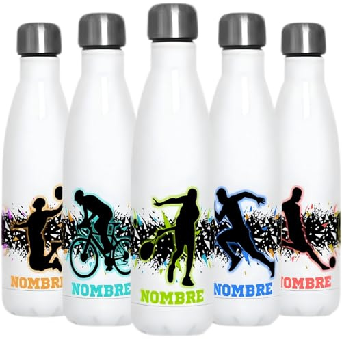 LaTostadora Botella Termica Personalizada para Entrenar Deporte - Termo Botella Agua Acero Inoxidable Personalizada - Regalo Personalizado Original