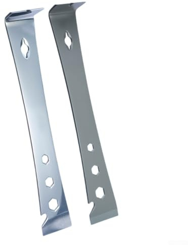 Yuanpgky 2 Stück Edelstahl Brecheisen und Brecheisen Werkzeug mit Gummigriff für Holzbearbeitung und Imkerei, Nagelentferner und verdickte Hebelschaufel, 250 x 40 mm Silber