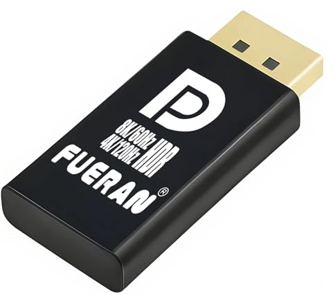 FUERAN 8K60Hz-4K120Hz HDR DP Dummy Plug,7680×4320@60Hz 3840x2160@120Hz-1440P@144Hz Virtual Display Emulator,displayport Dummy Plug,Headless Ghost Display Adapter, EDID Monitor (DP-8K60Hz-4K120Hz-HDR)