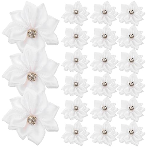 MAJORMENCH 100 Stück Selbstgemacht Haarschmuck Blumen Clips aus Polyester in Zarter Blütenform Praktische Haarklammern für Bastelarbeiten und Festliche Anlässe