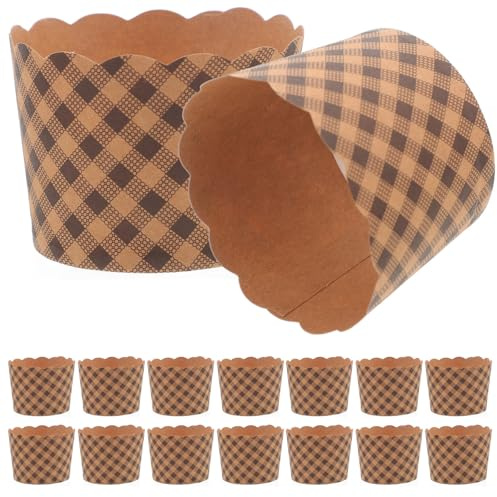 Kichvoe Moldes de Papel Kraft 50 Resistentes Grasa Diseño Sencillo y Elegante para y Muffins para Panaderías y Tiendas de Postres