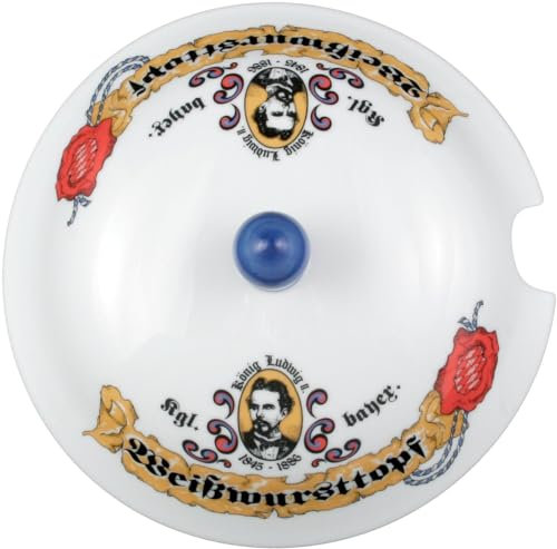 Seltmann 001.455303 Weiden Compact Porzellan Deckel zur Terrine LöwenkopfWeißwursttopf 3.00L Volumen, Bayern, Runden, Zeitlos, Mehrfarbig, Blau