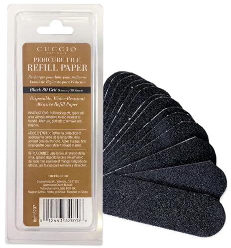 Cuccio 50 x Refill Black 80 grit (for the Stainless Steel Pedi File), (Pack of 1)