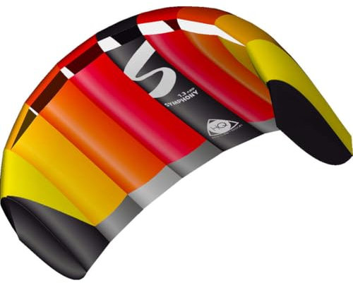 HQ HIGH QUALITY DESIGN Lenkmatte Lenkdrache Symphony Pro Zweileiner Matte Drachen für Kinder und Erwachsene inkl. Dyneemaschnüre auf Winder mit Schlaufen 2-6 Bft (2.5 Rainbow)