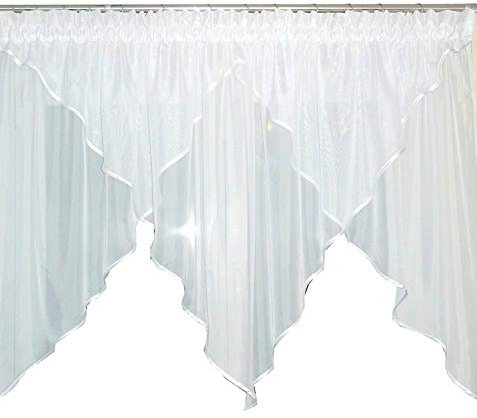 TOP Fertig-Gardine aus Voile NEU Top Design Set Schöne Küche-Gardine mit Kräuselband AG15 Modern