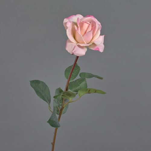 artplants.de Künstliche Rose Amelie, rosa, natürlich anfühlend, 70cm, Ø 8cm - Kunstblume Kunstrose | Künstliche Blume – Rose auf Stiel