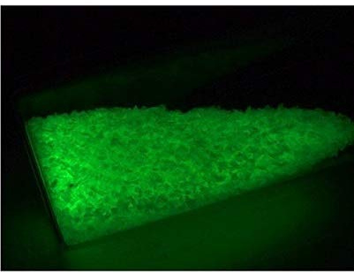 Granulés/sable en verre fluo phosphorescent qui s'éclaire dans le noir, pour décoration, 1/2 mm