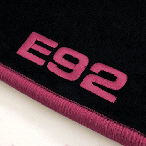 Autoteppich Stylers ATS-Q300_E92-404_BMW Fußmatten mit Stick (E92) und Rand in Pink