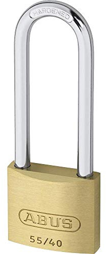 Abus - 55/40 40mm Messing Vorhängeschloss Long Alike 5401 Keyed Schäkel - ABU… | Massiver Messing-Schlosskörper, gehärteter Stahlbügel, Präzisionszylinder mit Pilzkopfstiften, automatische Verriegelung