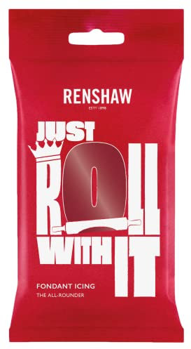 Renshaw Fondant Rubby Red 250 g, Pronto per Stendere, per Ricoprire e Decorare Torte, Cupcake e Biscotti, Rosso Rubino, 250 g