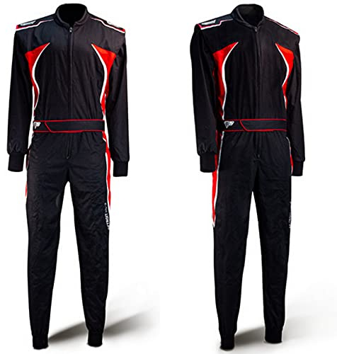 Speed Kart Overall 3-farbig - Kartoverall Detroit HS-3 schwarz weiß rot