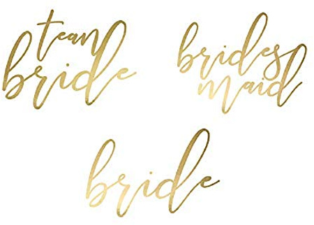 15 Stück Temporäres Tattoo-Set / Tattoo-s Bride - Team Bride - Brides-Maid JGA-Accessoire-s Junggesellinnen-Abschied Braut Frau-en Hen-Party Deko-Ration Party-Zubehör