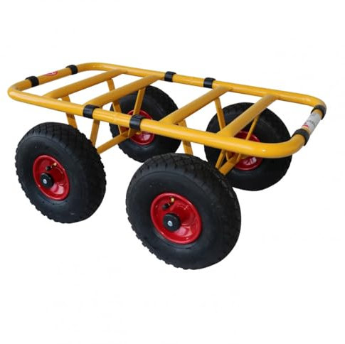 Ravendo Plattenwagen Transportwagen Dolly 4 Rad 300 Kg TD 300-4W Schwerlast Lasten Karre Transportkarre Luftreifen Made in Europe