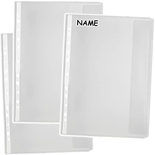 alles-meine.de GmbH 50 TLG. Set - A4 - Dokumentenhüllen - inkl. Name - mit Öffnungsklappe an rechter Seite - extra stark/dokumentenecht - Prospekthüllen - Klappe seitlich offen..