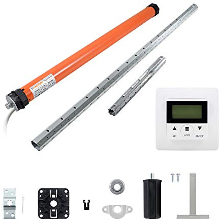 3T-MOTORS Rollladenmotor Komplettset mit Zeitschaltuhr, SW40 Welle 1,40 m, 3T35-10B (Zugkraft 10 Nm/25 kg) mit elektronischen Endschaltern, einfache Montage mit Zubehör, Rollladenantrieb