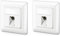 deleyCON 2x Juego de Tomas de Red CAT6a Empotradas - 2x Módulo Keystone STP - Carcasa Metálica Blindada RJ45 - Toma de Datos para Cable de Red