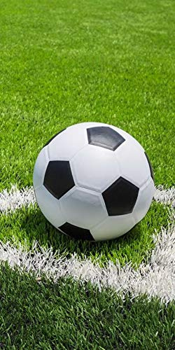 Jerry Fabrics Strandtuch, Badetuch, Saunatuch, Fußball auf Rasenball, 70 x 140 cm, 100 % Baumwolle, für Kinder und Fans
