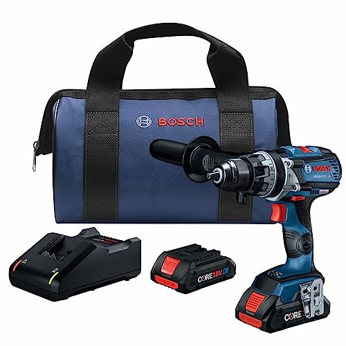 BOSCH GSB18V-975CB25 Kit marteau perforateur sans balais 1/2 18 V avec (2) batteries CORE18V® 4 Ah Advanced Power