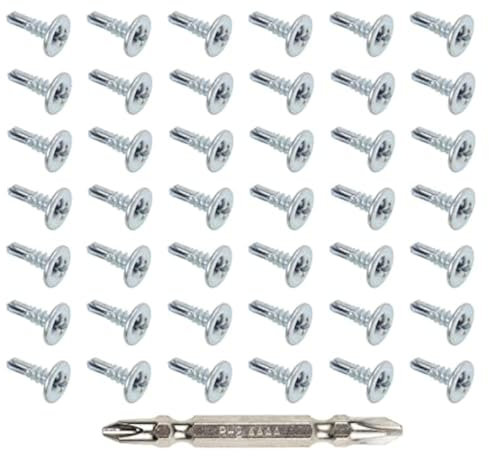 ComPDCVD Tornillo Roscachapa Autotaladrante, 120 Piezas Tornillo Autoperforante Cabeza Plana Galvanizado 4,2 x 13 mm con Broca Cruzada Para Fijación de Metal de Hoja