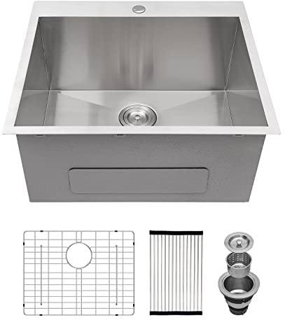 22 Inch Laundry Sink Drop In Laundry Utility Skins16 Gauge Stainless Steel Single Bowl Sink 12 Deep Single Bowl Laundry Room Sinks 22x22x12