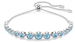 Swarovski Imber Tennisarmband, Blandade runda snitt, Blått, Rhodiumpläterat