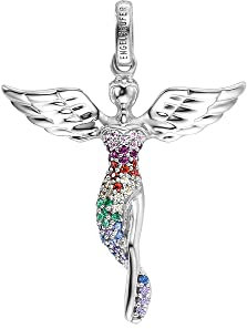 Engelsrufer Damen Engel Anhänger aus Sterling Silber - besetzt mit 72 Zirkonia Steinen - Ösenverschluss - nickelfrei