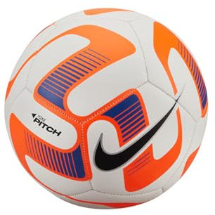 Nike Unisex Fußball Ball Pitch, White/Total Orange/Black, DN3600-101, 5