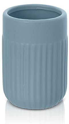 Portaspazzolini bagno a bicchiere turchese cobalto, in ceramica, linea Cup