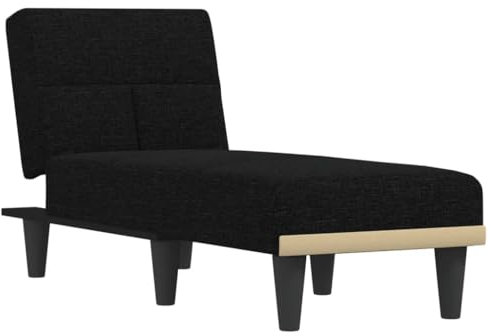 vidaXL Chaiselongue, Sofa in 3 Positionen zum Sitzen Entspannen Schlafen Verstellbar, Couch in Eleganter Optik, Liege Schlafsofa Loungesofa Liegesofa, Schwarz Stoff
