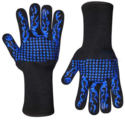 BBQ Oven Mitts Anti-Scald Gloves Heat and Slip Resistant Cooking Gloves Insulated Mitts Kids Adults Silicone Oven Mitts
