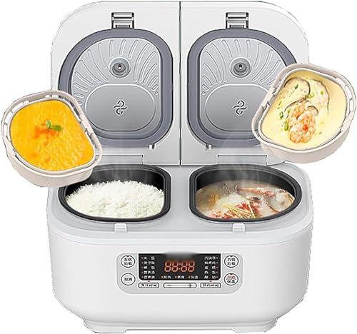 HDCCDM Cuiseur À Riz Électrique Professionnel, Cuiseur À Riz Multifonction Intégré Double Intérieur, 1,5 L + 1,5 L, Rendez-Vous 12 Heures, Contrôle Précis De La Température À Double Sens