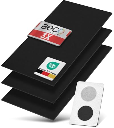 Aeco Sound® - Protection Murale en Feutre | Set de 3 Pièces | Chaque 118x59cm | Autocollant | Panneaux Muraux en Feutre, Revêtement Mural, Insonorisation, Isolation Thermique et Phonique (Noir)