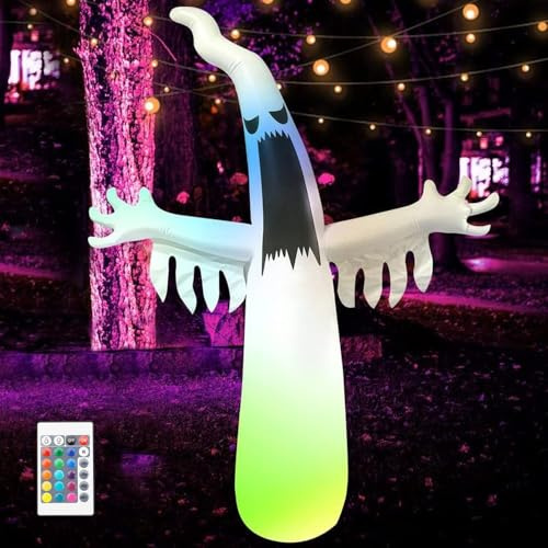 Halloween Led Deko Aufblasbar,230cm Aufblasbare Halloween Deko Outdoor,Aufblasbare Halloween-Dekoration,Halloween Aufblasbare Figuren,Halloween Deko Geist Aufblasbar,für Halloween Party, Garten, Rasen